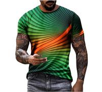 Mens T Shirt UK Sale Clearance Visual Gradient 3D Printed Short Sleeve Tops Summer Basic Tees Casual Round Neck Muscle Fit Tshirts Lightweight Sports Workout Tops S-5XL