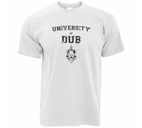 Mens T Shirt University of Dub Slogan Sound System Reggae Music Lion Tshirt Tee White