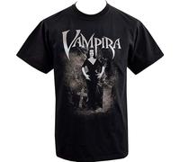 Mens T-Shirt Vampira Graveyard Gothic Vintage Horror Halloween Vampire Black XXL