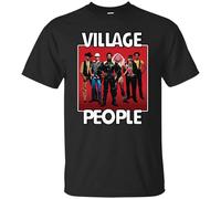 Mens T-Shirt Village People, Retro, 1970'S, Disco, Funk, LGBT, Dance, Music Short Sleeve Crewneck Tee Black l