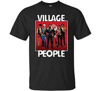 Mens T-Shirt Village People, Retro, 1970'S, Disco, Funk, LGBT, Dance, Music Short Sleeve Crewneck Tee XL Black