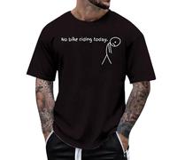 Men's T-Shirt with Funny Bicycle Saying - No Bike Riding Today Top for Cyclists with Humour | Casual Shirt as a Gift Idea for Cyclists, style_v01 black, L