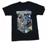 Mens T-Shirt Wrestle Mania Ultimate Warrior Macho Man More Poster Black