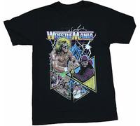 Mens T-Shirt Wrestle Mania Ultimate Warrior Macho Man More Poster Black
