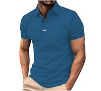 Mens T-Shirts 2025 UK Short Sleeve Polo Shirts for Men Adult Cotton Summer Tops Slim Fit Solid Color Lapel Basic Golf Tennis Sport Polo Shirts S-3XL