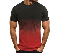 Men's T-Shirts Big and Tall Short Sleeve Crew Neck Slim Fit Casual Tee Shirts Trendy Muscle Summer Oversized Basketball Shirt Red