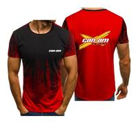 Men's T-Shirts C.a.n-a.m, Short Sleeve Crewneck Tee, Comfort Breathable Gym Top, Workwear(Red,L)