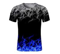 Men's T-Shirts Clearance,Men Cotton Short Sleeve Oversized Shirt 3D Digital Printing Pullover Tops Casual Loose Fitness Sports Blouses Summer Clothes Comforty Holiday Beach Tees UK Size 10-20