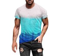Men's T-Shirts Clearance Mens Athletic Shirts Hippies Senior Short Sleeve Tie Dye Tees Shirt Crewneck Loose Fit Pullover Tops Plus Size Gym Running Workout Shirt Activewear