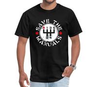 Mens T Shirts Funny Save The Manual Transmission Car Tops Men T-Shirt Cotton Crew Neck Koi Pickle Tees Labor Day Black XXL