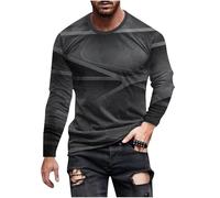 Mens T-Shirts Graphic Long Sleeve Crew Neck T Shirts for Men UK Regular Fit Cosy Mens Tops Casual Smart Workout Sweatshirt Daily Undershirt Pullover Top UK Size S-5XL