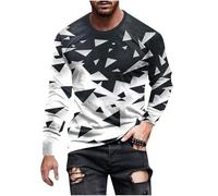 Mens T-Shirts Graphic Long Sleeve Crew Neck T Shirts for Men UK Regular Fit Cosy Mens Tops Casual Smart Workout Sweatshirt Daily Undershirt Pullover Top UK Size S-5XL