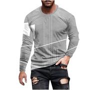Mens T-Shirts Graphic Long Sleeve Crew Neck T Shirts for Men UK Regular Fit Cosy Mens Tops Casual Smart Workout Sweatshirt Daily Undershirt Pullover Top UK Size S-5XL