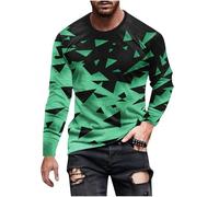 Mens T-Shirts Graphic Long Sleeve Crew Neck T Shirts for Men UK Regular Fit Cosy Mens Tops Casual Smart Workout Sweatshirt Daily Undershirt Pullover Top UK Size S-5XL