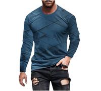 Mens T-Shirts Graphic Long Sleeve Crew Neck T Shirts for Men UK Regular Fit Cosy Mens Tops Casual Smart Workout Sweatshirt Daily Undershirt Pullover Top UK Size S-5XL