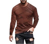 Mens T-Shirts Graphic Long Sleeve Crew Neck T Shirts for Men UK Regular Fit Cosy Mens Tops Casual Smart Workout Sweatshirt Daily Undershirt Pullover Top UK Size S-5XL