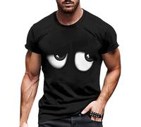 Men's T-Shirts Graphic Print Summer Shirt Loose Crew Neck Short Sleeve Shirt Cool Design Summer Casual Shirt Quick Drying Personalised Tops, black, XL
