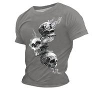 Mens T-Shirts,Halloween Graphic T Shirt Skeleton Print Short Sleeve Tee Top For Casual Streetwear Comfortable Soft Shirt