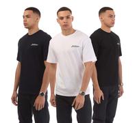 Men's T-Shirts Jack Jones 3 Pack Beau Footprint in Multicolour