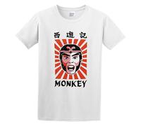Men's T-Shirts Monkey Magic Retro Graphic 70S 80S Kung Fu Martial Art White L