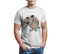 Men's T-Shirts Muttley Vinta Cotton Tees Short Sleeve Wacky Races Mutley Cartoon Laughing Dog T Shirts Round Collar Clothing White L