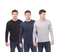 Men's T-Shirts NICCE Julian Long Sleeve 3 Pack Cotton in Multicolour