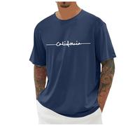 Mens T-Shirts Quick Dry Short Sleeve Tshirts Moisture Wicking Active Athletic Running Tops Men Work Shirts Classic Shirt Print Casual Regular Fit Y2k Clothes (Navy,XL)