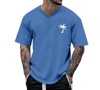 Men's T-Shirts Short Sleeve Cotton Crew Neck Lightweight Tee Shirts Casual Summer Basic Tops with Pocket t Shirts for Men UK Multipack Workwear Polo Shirts for Men UK T-Shirts (Blue,3XL)