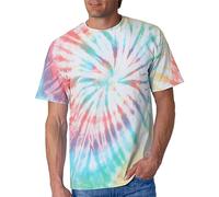 Mens T-Shirts Tie Dye T Shirts Summer Short Sleeve Tshirt Plus Size Novelty Printed Tee Casual Classic Crew Neck Tops Camisetas Blancas para Hombre(Orange, 3XL)