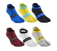 Men's Tabi Socks Flip Flop Split Toe Big Toe Cotton Athletic 4 Pack 6 Pack, 6 Color a, Medium