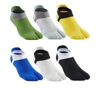 Men's Tabi Socks Flip Flop Split Toe Big Toe Cotton Athletic 4 Pack 6 Pack, 6 Color B, Medium