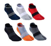 Men's Tabi Socks Flip Flop Split Toe Big Toe Cotton Athletic 4 Pack 6 Pack, Color 15, Large
