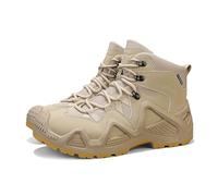 Mens Tactical Boots Anti-Collision Ankle Support, Combat Boots Men Waterproof for Military Work & Security Duty(Brown,7 UK)