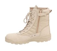 Men's Tactical Boots Military Combat Boots with Side Zip, Lace up High Ankle Lightweight Army Boots, Breathable Anti Slip Sole Patrol Boots, Durable Desert Hiking Boots for Men