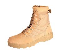 Men's Tactical Combat Boots Lightweight Military Boots for Men with Side Zip, Lace up Ankle Boots with Non Slip Sole, Breathable Durable Patrol Boots, Desert Hiking Outdoor Footwear
