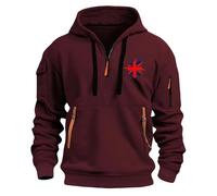 Mens Tactical Hoodie Mens Hoodies 1/4 Zip The Union Jack Printed Hoodie Durable Combat Hoodies Retro British Flag Printing Sweatshirt Lightweight Hoody Pullover Multi Pocket Workwear Jumper