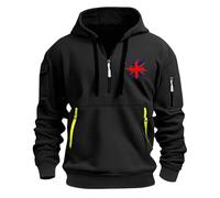 Mens Tactical Hoodie Mens Hoodies 1/4 Zip The Union Jack Printed Hoodie Durable Combat Hoodies Retro British Flag Printing Sweatshirt Lightweight Hoody Pullover Multi Pocket Workwear Jumper