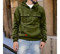 Mens Tactical Hoodie Mens Hoodies Quarter Zip Utility Cargo Sweatshirt Multi Pocket Camping Sweatshirt Military Hooded Jumper Gym Sports Outfits Winter Essentials Jumper With Flap Pockets