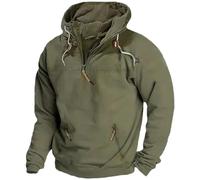 Men's Tactical Hoodie, Outdoor Military Fleece Pullover, Heavy-Duty Quarter-Zip Sweatshirt, Durable Hiking Hooded Jacket, Men's Windproof Winter Top, Rugged Utility Hoodie for Men