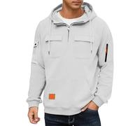 Men'S Tactical Hoodies Combat Hoodie For Men Uk 1/4 Zip Up Pullover Drawstring Gym Sweaters With Two Flap Pockets Long Sleeve Outdoor Pullovers Military Hooded Pulloves Long Sleeve Sweatshirts
