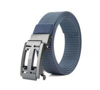 Men's Tactical Nylon Belt for Outdoor Training, Adjustable Waistband with Metal Buckle,Blue,115