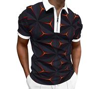 Mens Tactical Polo Shirts Men Quick Dry Short Sleeve Golf Shirt Casual Pique Polo Dual Tipped Collar, Moisture-Wicking(Gold,L)