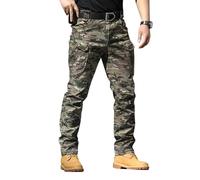 Men's Tactical Work Overalls - Stretchable Combat Pants - Camo Outdoor Pants for Tools & Phones(Camouflage,XS)