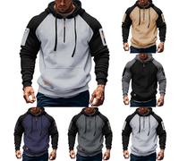Mens Tactical Zip Hoodie Half Zip Hoodie Men Windproof Outdoor Jacket Windbeaker Tactical Coat Winter Quarter Zip Sweatshirts Drawstring Hoody Jumper With Kanga Pocket Cargo Hiking Hoodies