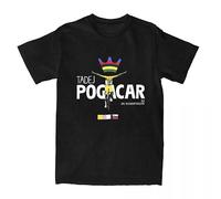 Men's Tadej Pogacar Cycling Pogi Team T-Shirts Cotton Clothing Summer Tour-De France Short Sleeves O-Neck Tshirt Black XL