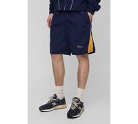 Men's Tall Crinkle Nylon Panelled Relaxed Shorts | Navy | Size 2X-Large | BOOHOOMAN