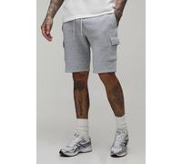 Men's Tall Essential Slim Fit Cargo Jersey Short | Grey Marl | Size 2X-Large | BOOHOOMAN