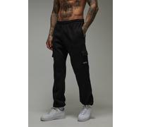Men's Tall Man Active Regular Fit Cargo Jogger | Black | Size Small | BOOHOOMAN