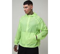Men's Tall Oversized Boxy Glow In The Dark Hooded Toggle Cagoule | Lime | Size 2X-Large | BOOHOOMAN
