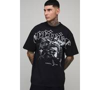 Men's Tall Oversized Boxy Heavyweight Angel Printed T-Shirt | Black | Size Large | BOOHOOMAN